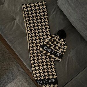 Bebe Black and Cream Houndstooth Set